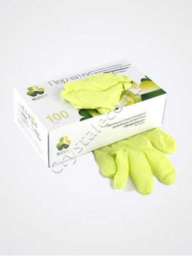 Перчатки САЛАТОВЫЕ нитриловые «Klever», 50 пар